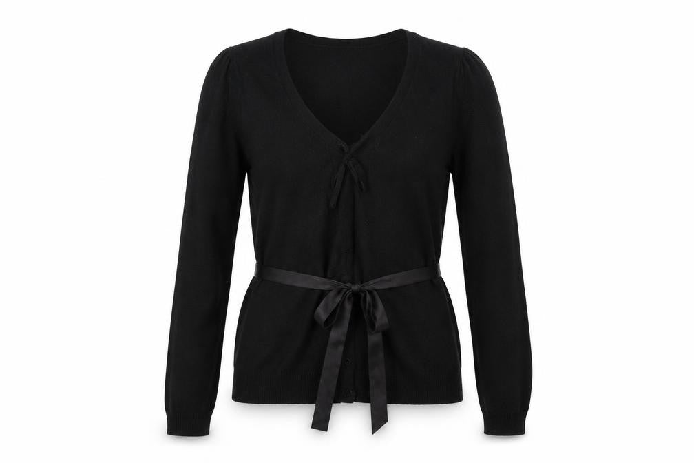 Savidqa Womens Black   Cardigan Jumper Size 12