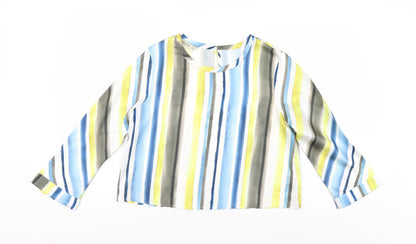 Zara Womens Multicoloured Striped  Basic Blouse Size L