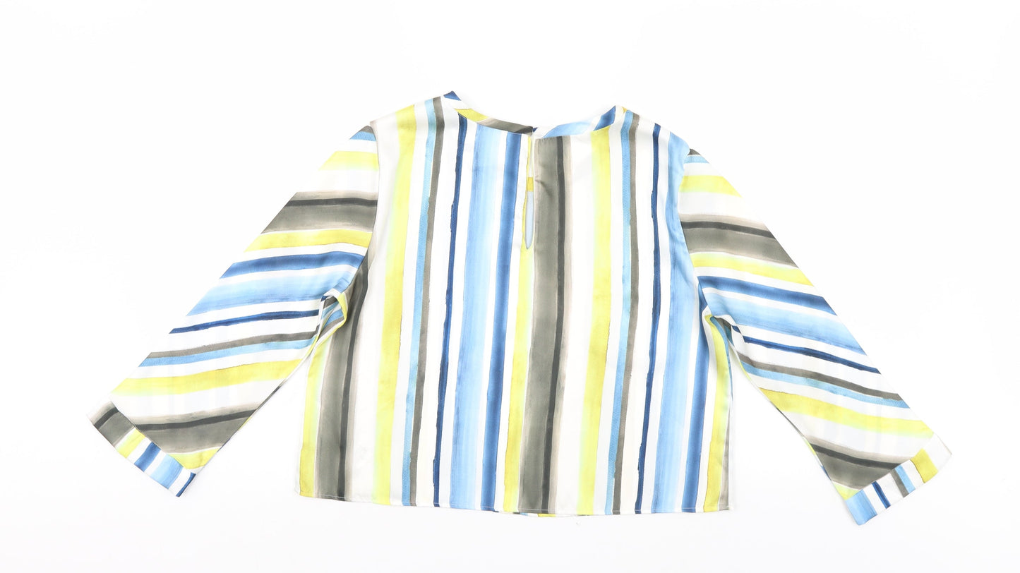 Zara Womens Multicoloured Striped  Basic Blouse Size L