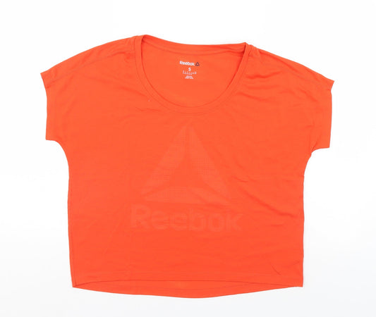 Reebok Womens Orange   Basic T-Shirt Size 10