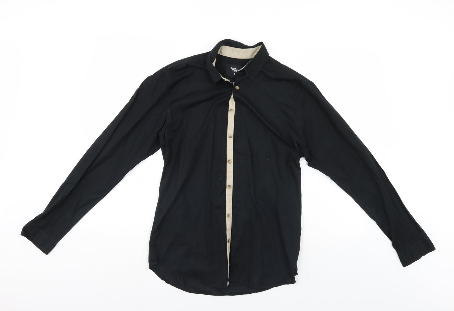 Cedar Wood State Mens Black    Button-Up Size S