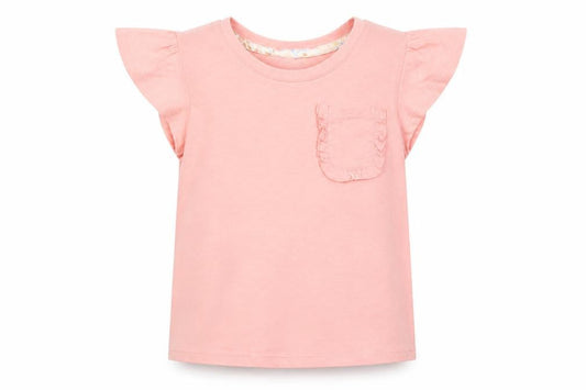 Front view of Nutmeg girls’ pink basic polo, size 5-6, years