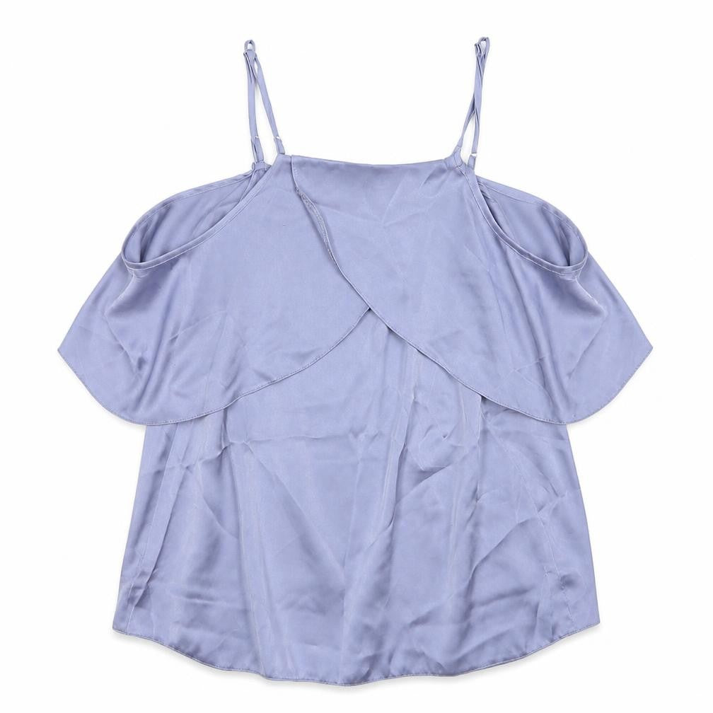 New Look Womens Silver  Satin Basic Tank Size 10