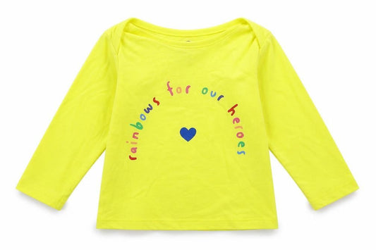 Front view of F&F Baby Yellow Basic T-Shirt, size 3-6, Months