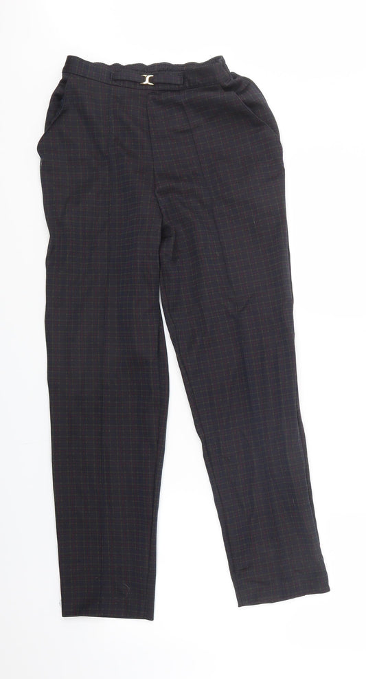 M&S Womens Blue Check  Trousers  Size 10 L28.5 in