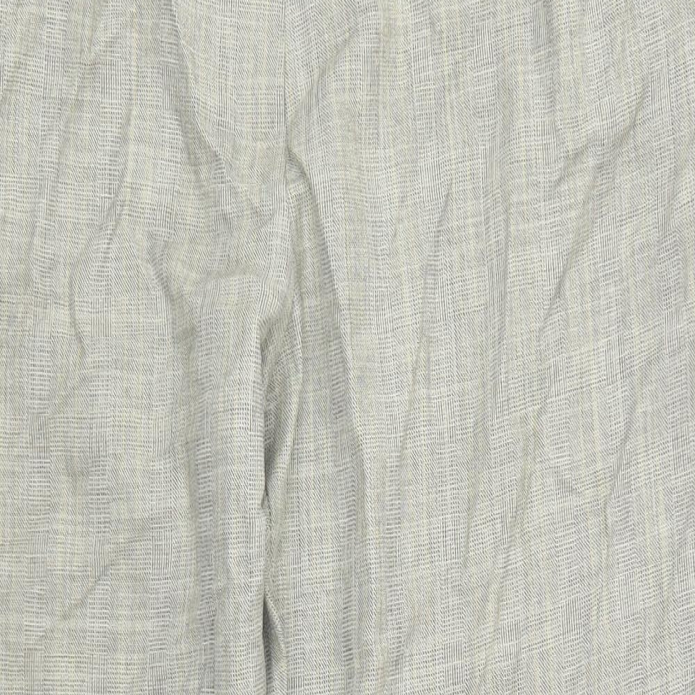 M&S Womens Beige Plaid  Trousers  Size 20 L25 in