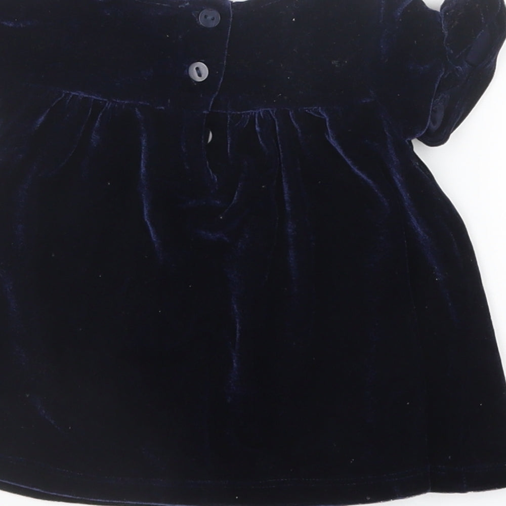 M&Co Girls Blue   Fit & Flare  Size 0-3 Months