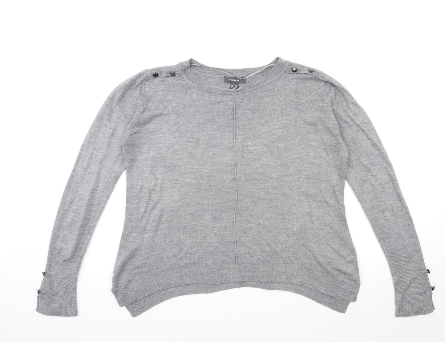 Primark Womens Grey  Knit Pullover Jumper Size 12
