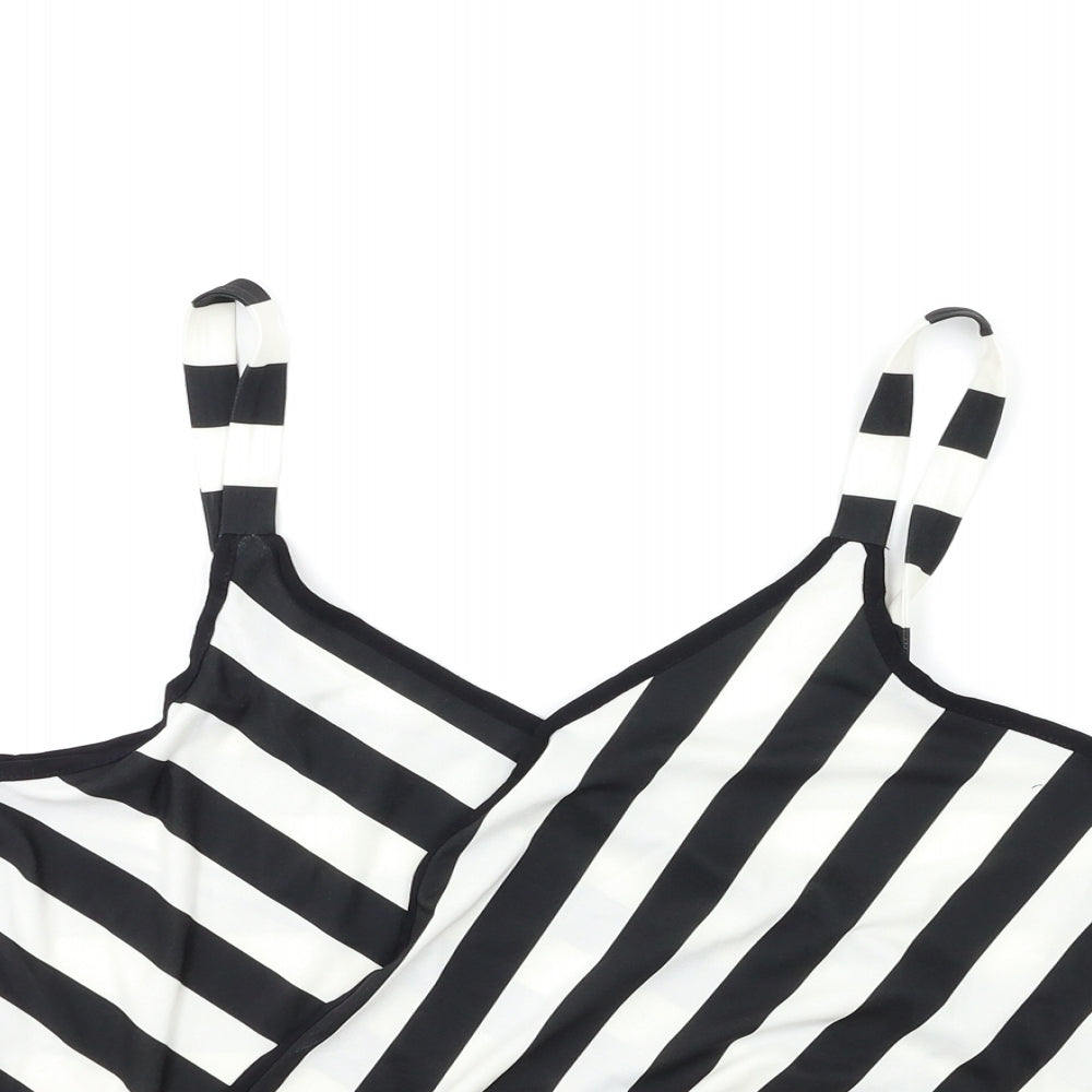 Wallis Womens Black Striped Rayon Basic Tank Size 12