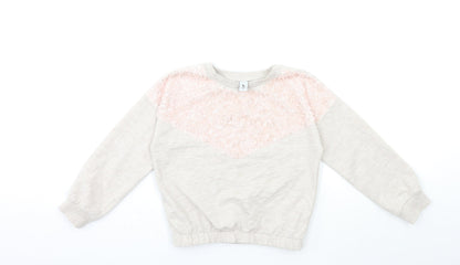 Tu Girls Grey   Pullover Sweatshirt Size 8 Years