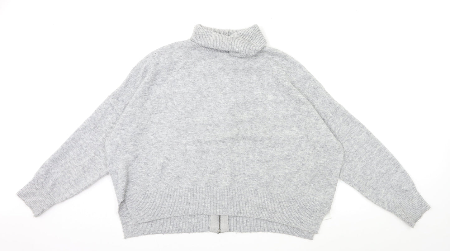 Topshop Womens Grey  Knit Pullover Jumper Size 14