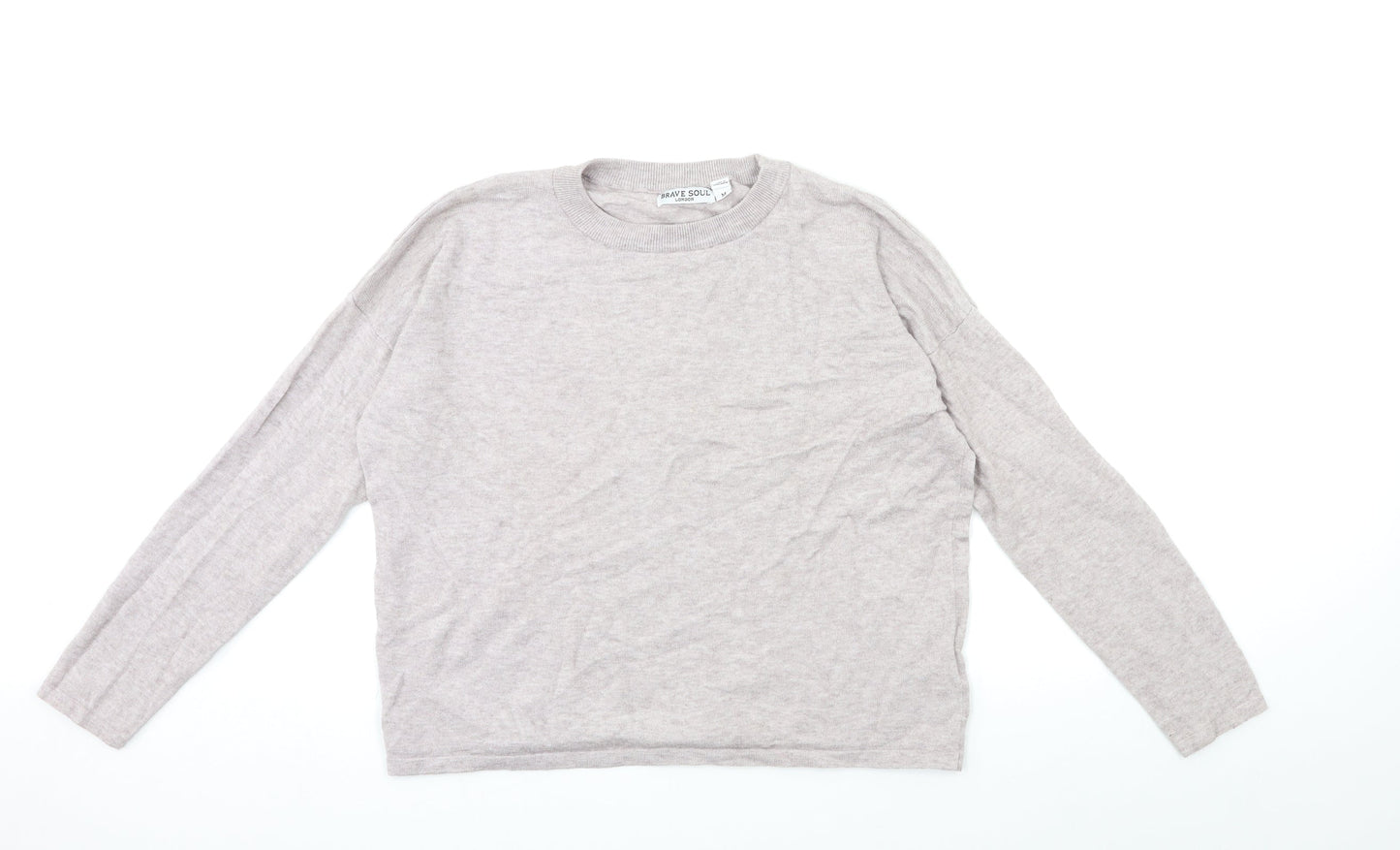 Brave Soul Womens Grey  Knit Pullover Jumper Size M