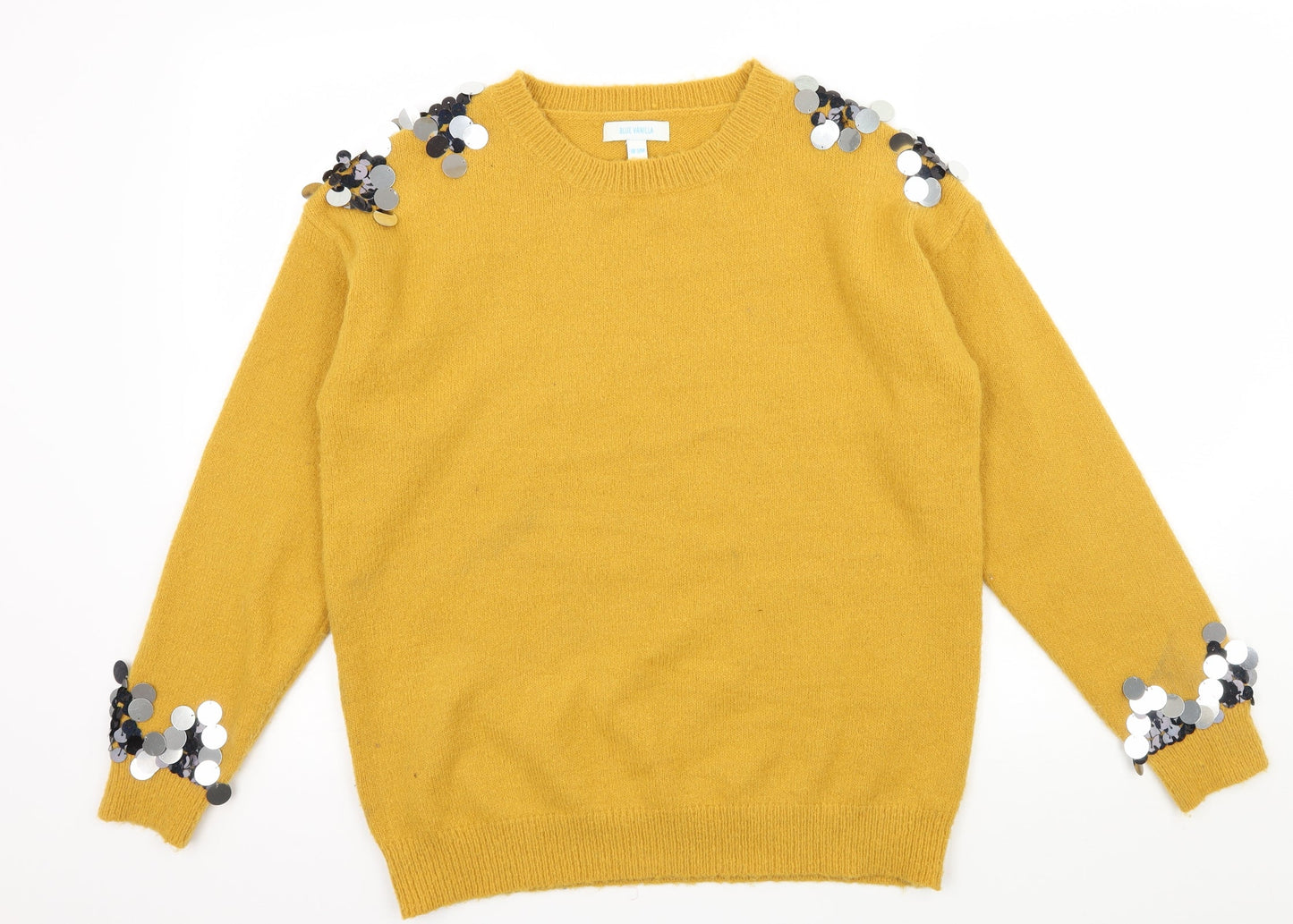 Blue Vanilla Womens Yellow  Knit Pullover Jumper Size S