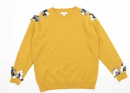 Blue Vanilla Womens Yellow  Knit Pullover Jumper Size S