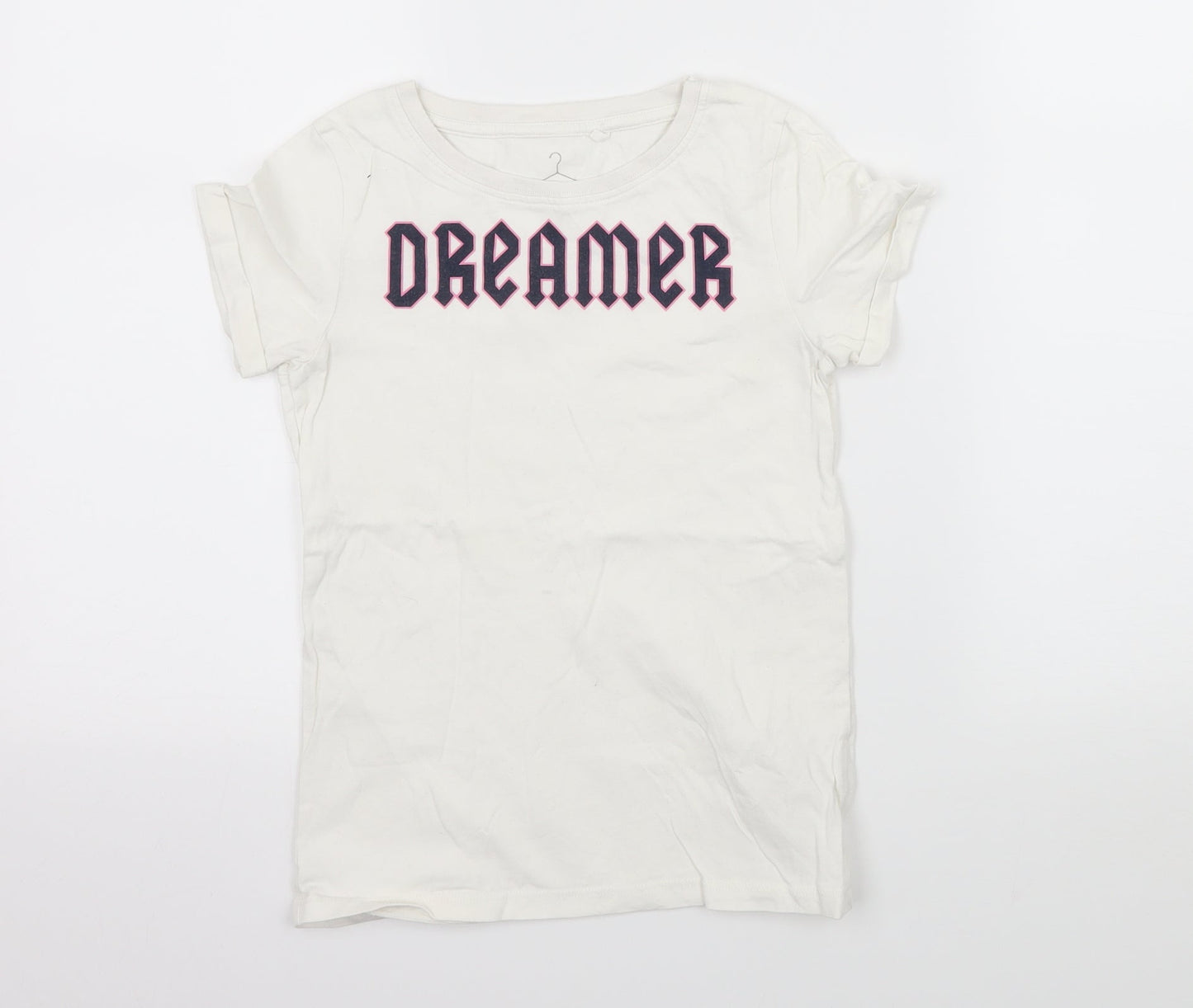 NEXT Girls White  Jersey Basic T-Shirt Size 8 Years  - Dreamer