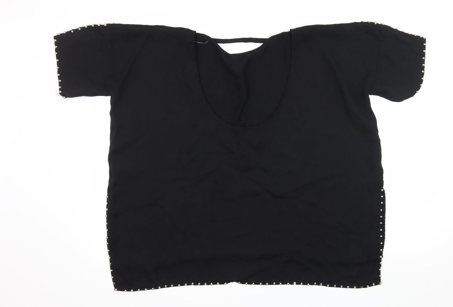 H&M Womens Black   Basic Blouse Size S  - open back