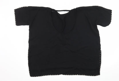 H&M Womens Black   Basic Blouse Size S  - open back