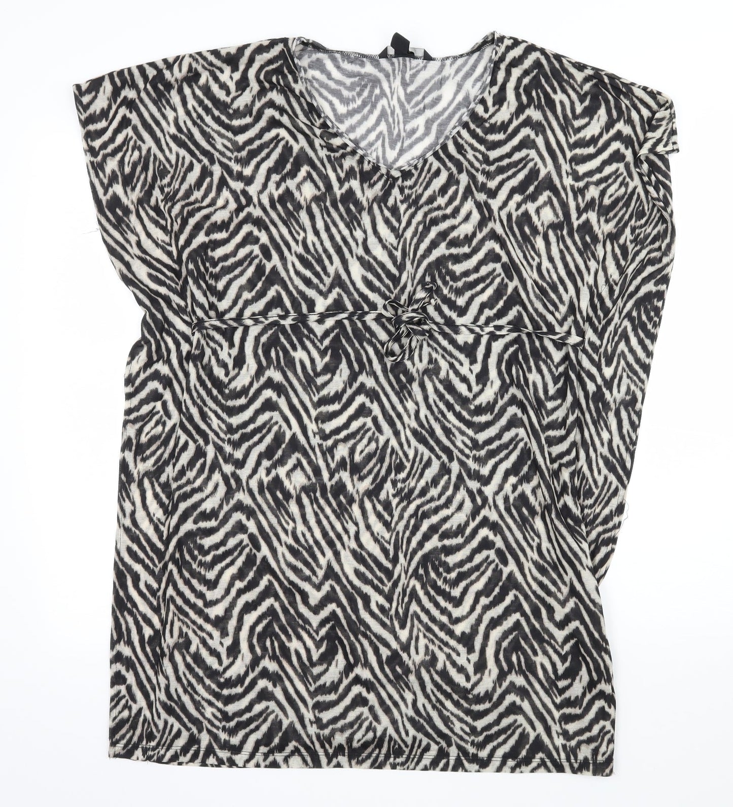H&M Womens Brown Striped Jersey T-Shirt Dress  Size XS