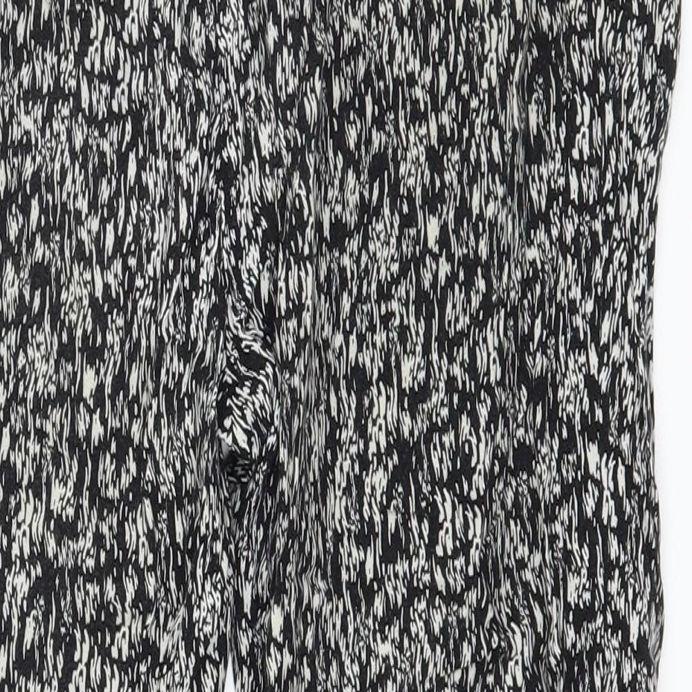 F&F Womens Black Geometric  Jogger Trousers Size 6 L24 in