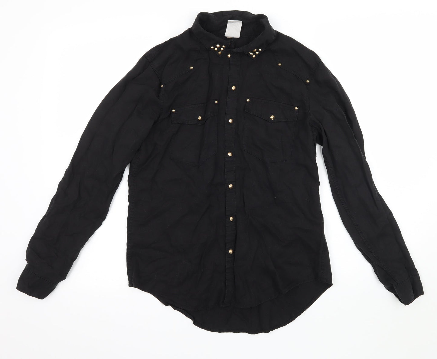 H&M Womens Black   Basic Blouse Size 6