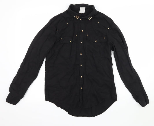 H&M Womens Black   Basic Blouse Size 6