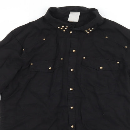 H&M Womens Black   Basic Blouse Size 6