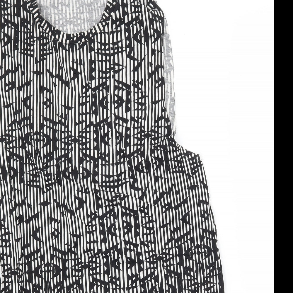 Topshop Womens Black Striped Jersey Basic Tank Size 6