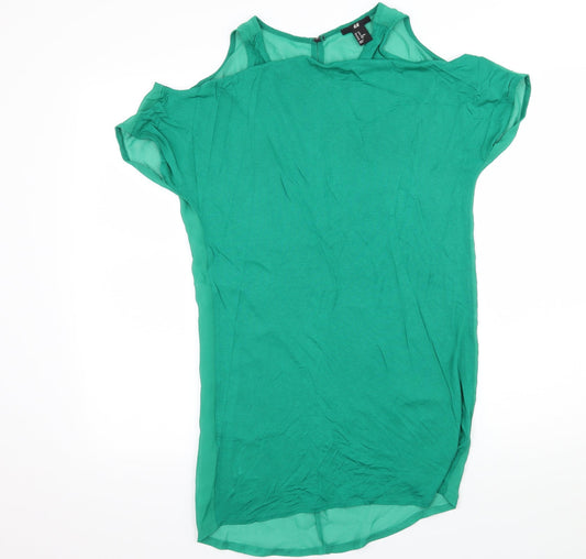H&M Womens Green   Basic T-Shirt Size XS