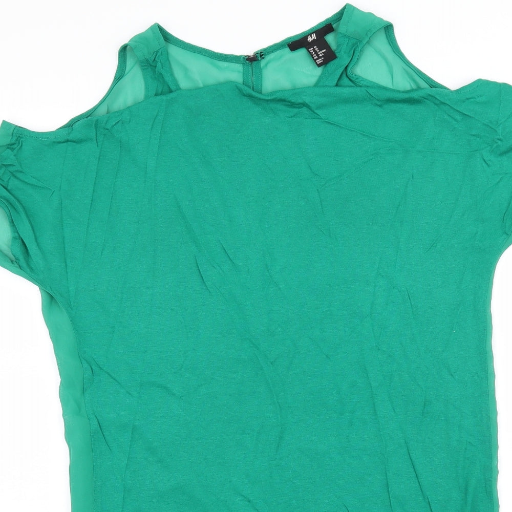 H&M Womens Green   Basic T-Shirt Size XS