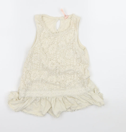 NEXT Girls Ivory  Jersey Basic Tank Size 8 Years