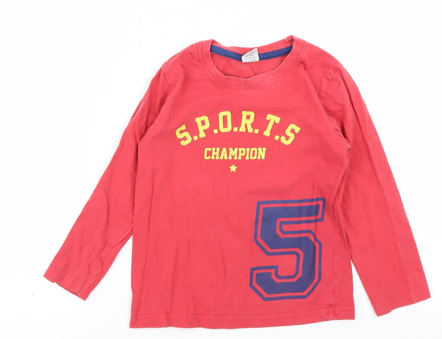 Taeko kids Boys Red   Basic T-Shirt Size 4-5 Years