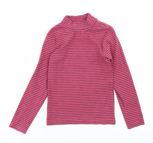 NEXT Girls Pink Striped  Basic T-Shirt Size 7 Years