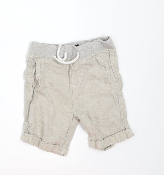Denim & Co. Boys Beige   Cropped Trousers Size 18-24 Months  - shorts