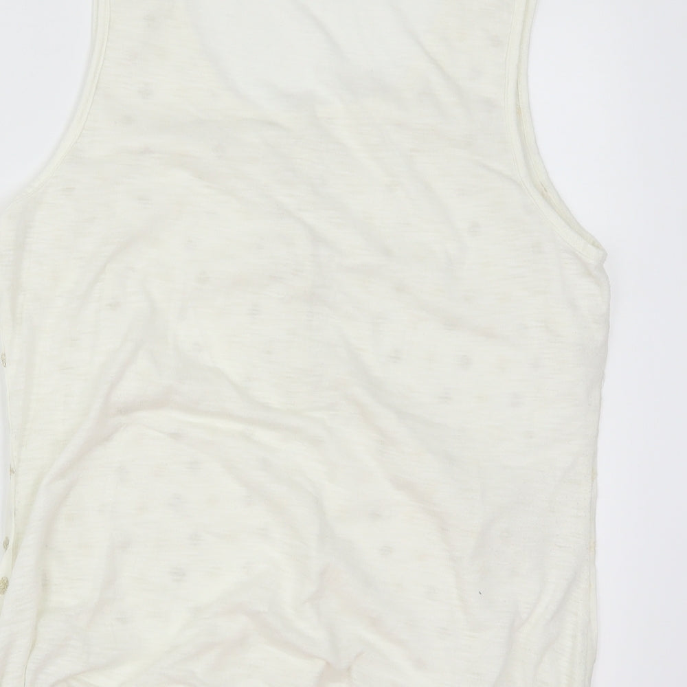 George Womens Ivory Geometric  Basic T-Shirt Size 14