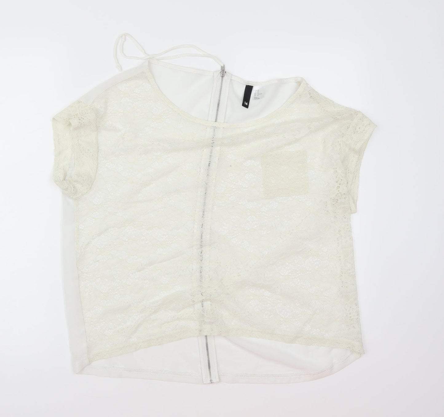 H&M Womens White   Basic T-Shirt Size 14