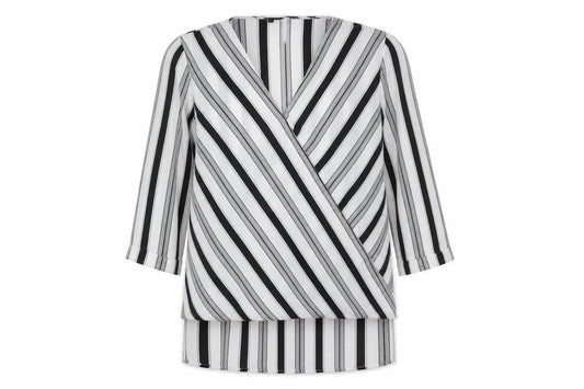 New Look Womens White Striped  Tunic Blouse Size 8