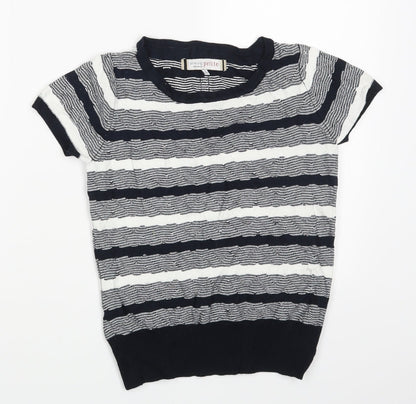 Additional front view of Principles women’s multicoloured striped jumper, size UK 8