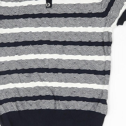 Brand and care label for Principles women’s multicoloured striped jumper, size UK 8