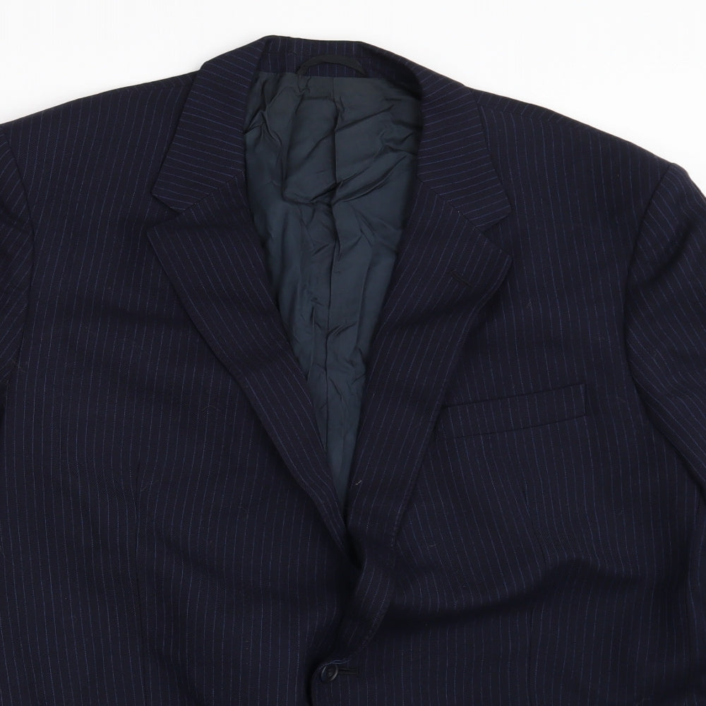 Simon Mens Blue Striped  Jacket Suit Jacket Size 46