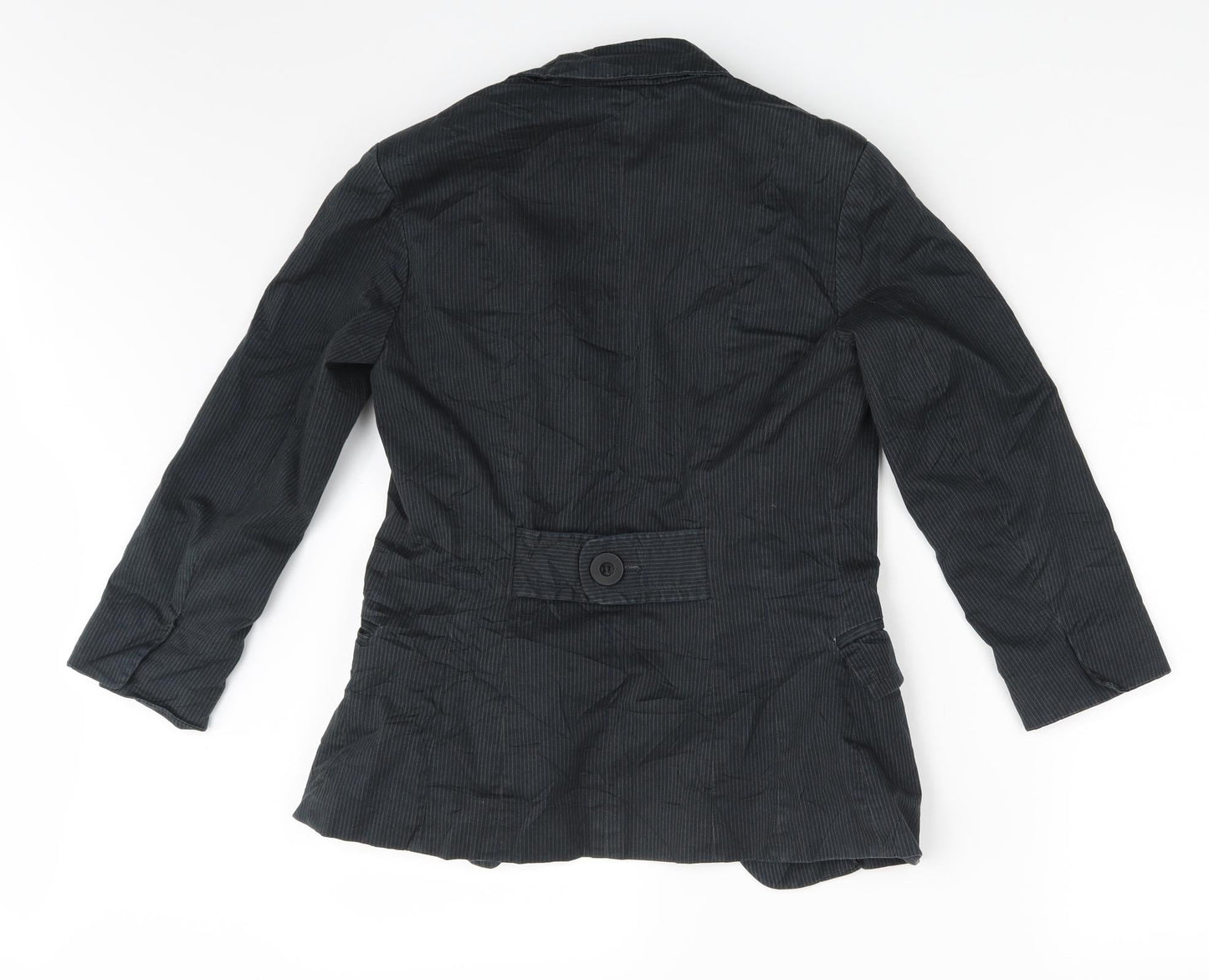 New Look Womens Black Striped  Jacket Blazer Size 10