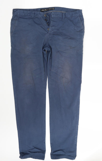 Additional front view of Denim & Co. men’s blue trousers, size 36, 31-inch leg
