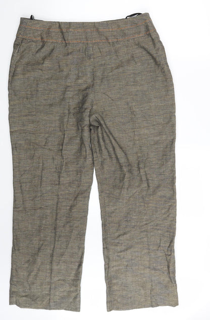 Back view of ROMAN women’s gold trousers, size UK 18, 28-inch leg