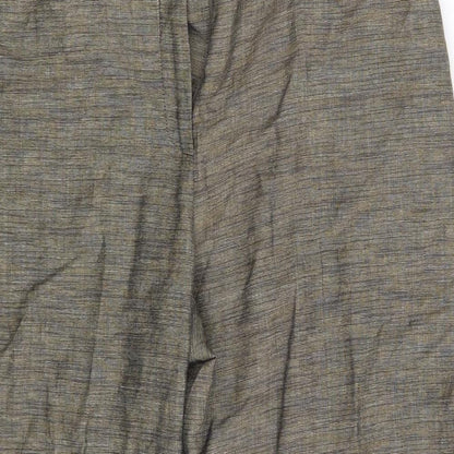 Close-up detail of ROMAN women’s gold trousers, size UK 18, 28-inch leg