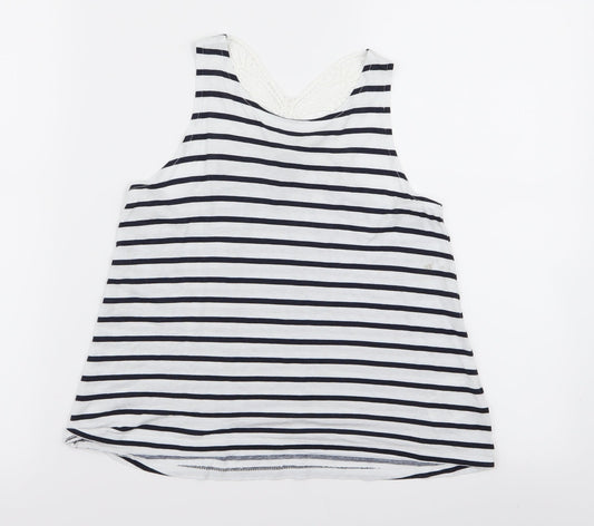 H&M Girls Multicoloured Striped  Basic Tank Size 9-10 Years