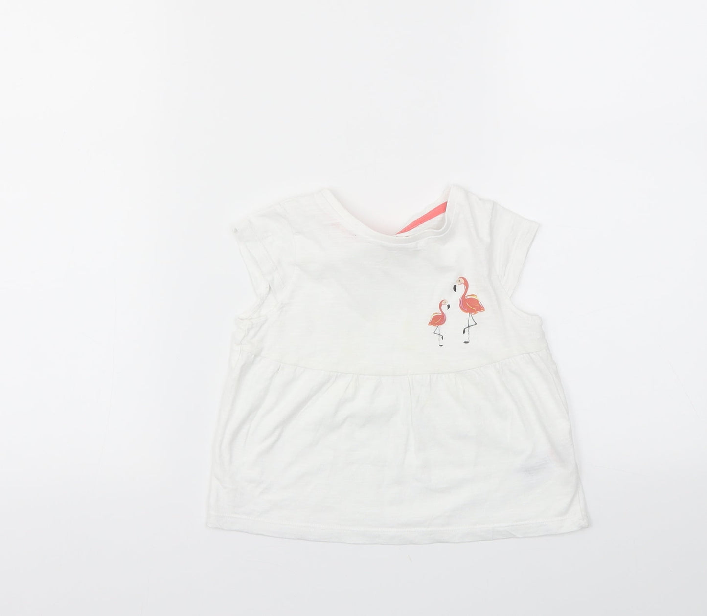 Nutmeg Girls White   Basic T-Shirt Size 12-18 Months