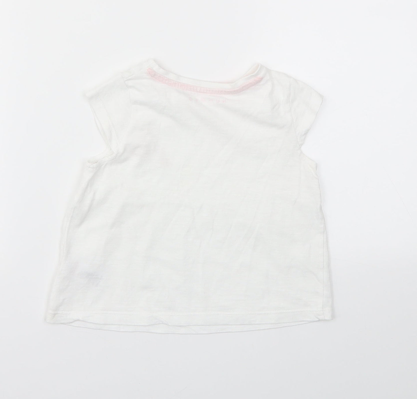 Nutmeg Girls White   Basic T-Shirt Size 12-18 Months