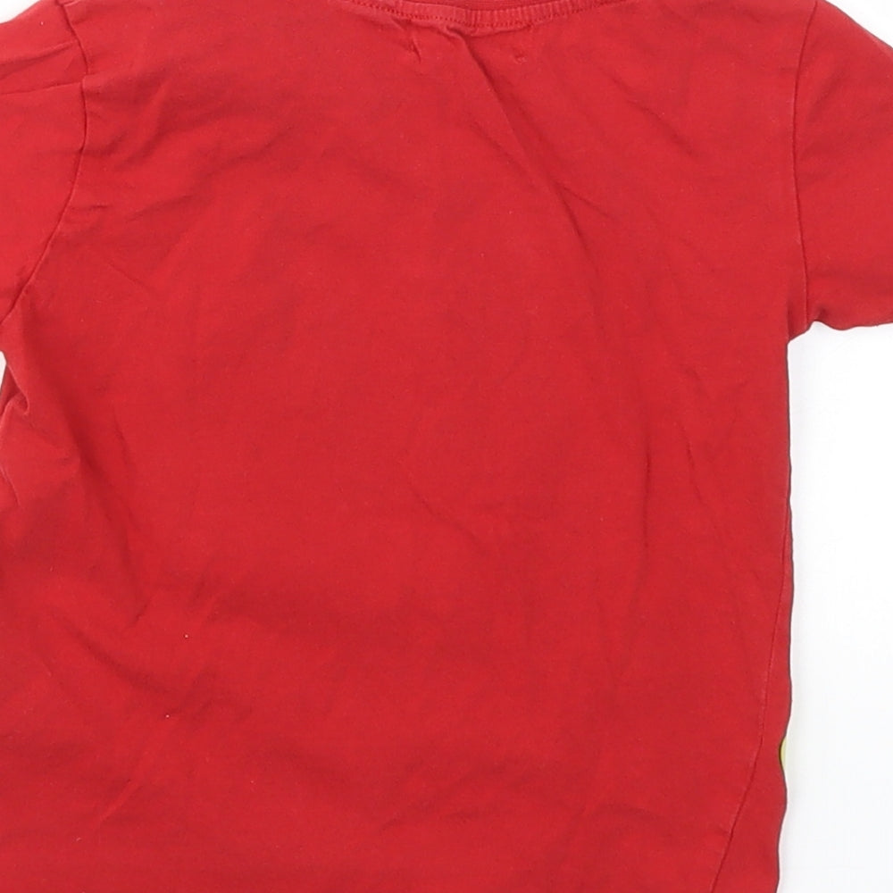 H&M Boys Red Animal Print  Basic T-Shirt Size 3-4 Years