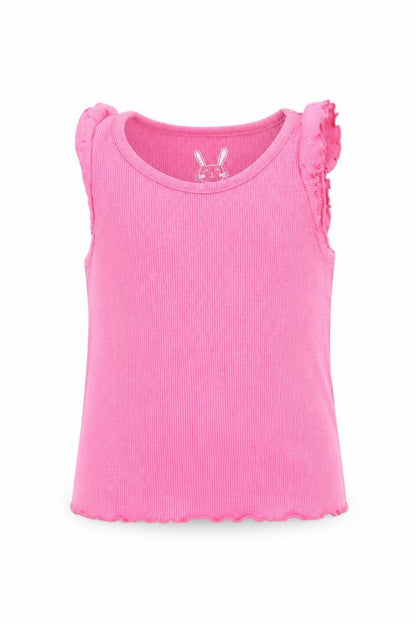 Front view of F&F girls’ pink basic t-shirt, size 2-3, years