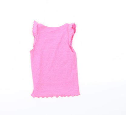 Back view of F&F girls’ pink basic t-shirt, size 2-3, years