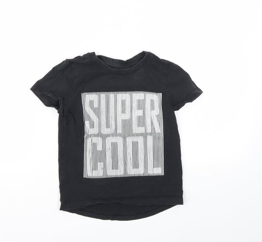 Nutmeg Boys Black   Basic T-Shirt Size 3-4 Years
